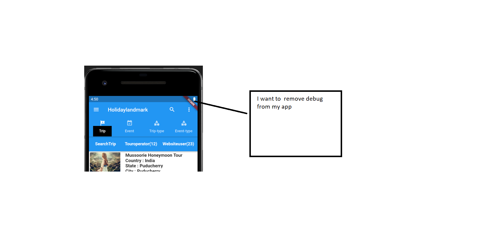 How to remove debug in appbar in flutter artificial intelligence