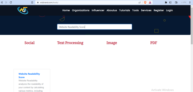 Website Readability Score online tool - Artificial Intelligence